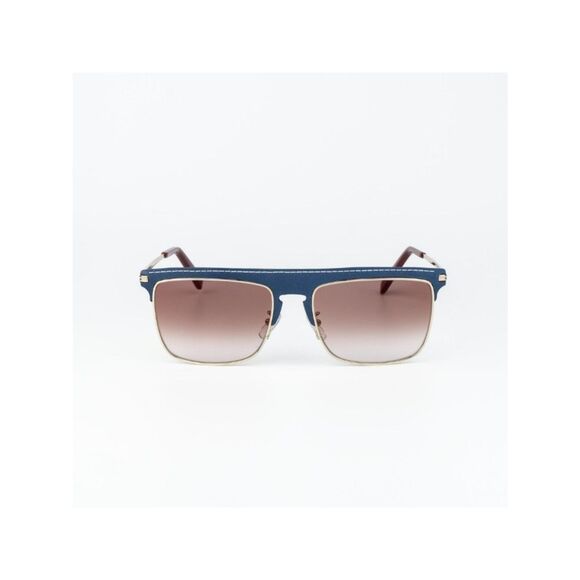 Loewe Women Sunglasses Gold Blue Leather Brown Gradient Square LW40006U 33G main image 7
